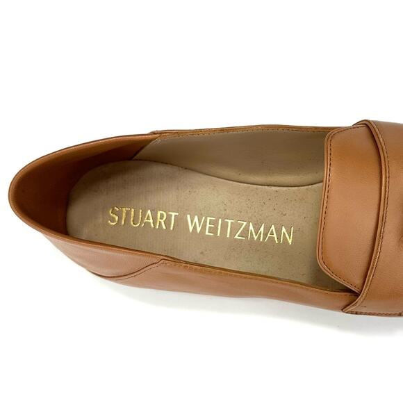 Stuart Weitzman Wylie Women Flat Loafer/Mule Size 11 Tan Luxe Leather Tassel New - Picture 10 of 12